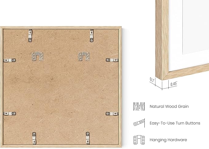 HAUS AND HUES Beige Square Frame Set of 1-16x16