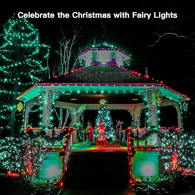 suddus Green Christmas Lights Battery Operatd, 66ft 200LED St Patricks Day Decorations Indoor, Fairy Twinkle Light with Remote for Halloween, Bedroom, Patio, Backyard, Outdoor Decorations