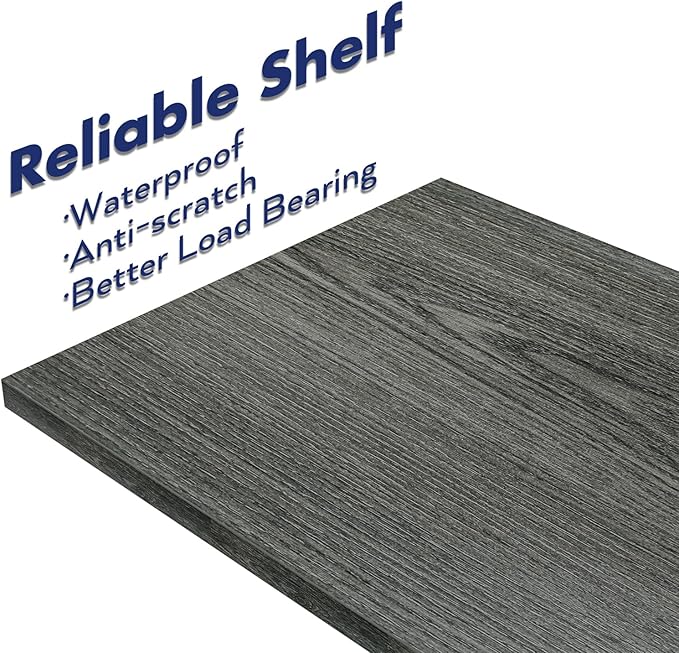 NUMENN Bookshelf, 5 Tier Bookshelves, Home Office Bookcase Shelf Storage Organizer, Free Standing Storage Shelving Unit for Bedroom, Living Room and Home Office, Dark Grey