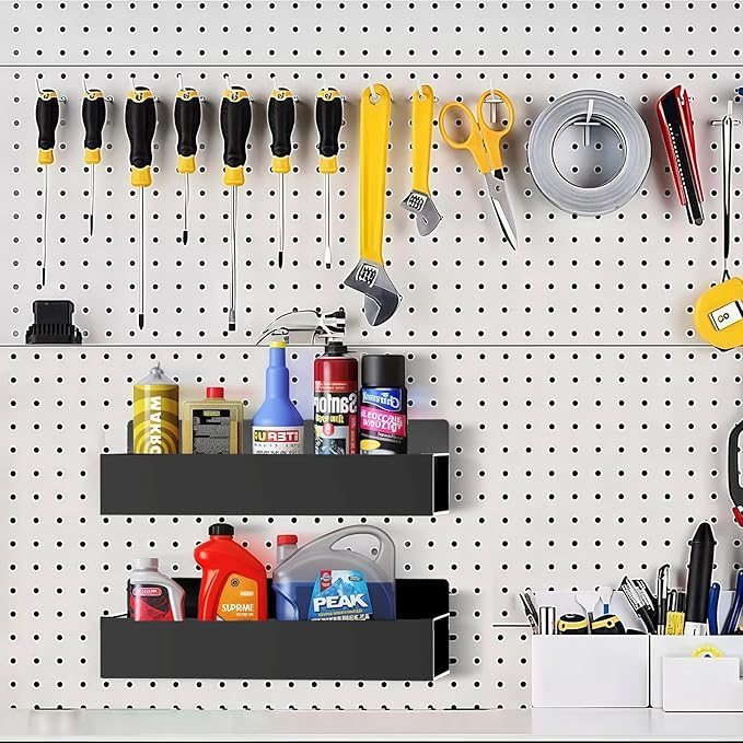 Magnetic Spice Rack Organizer for Fridge Seasoning Organizer for Kitchen storage with Screw or Adhesive Hanging,Magnetic Shelf with Hook for Refrigerator and Oven (6pack)