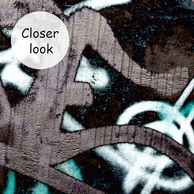 AFZEVEB-Black and White Art Graffiti Wallpaper Wall murals for Bathroom 136"x96" (Not Peel and Stick)