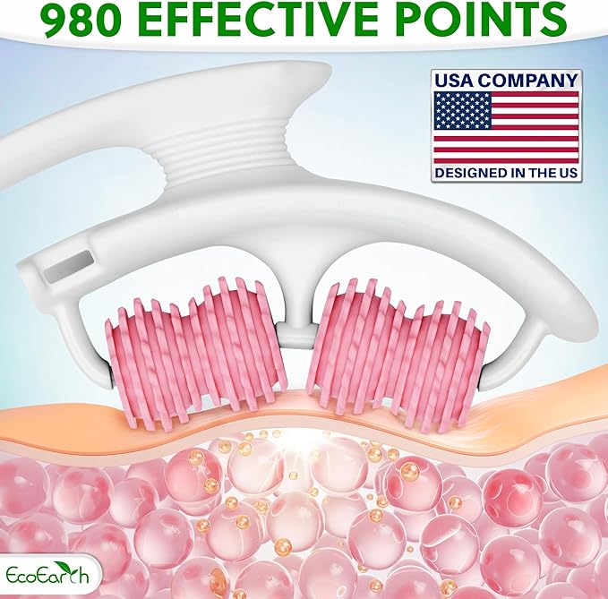 EcoEarth Cellulite Massage Roller - Handheld Fascia Massager with Detachable Handles - Anti Cellulite Tool for Legs, Thighs, Buttocks & Belly - Deep Tissue Muscle Roller for Lymphatic Drainage