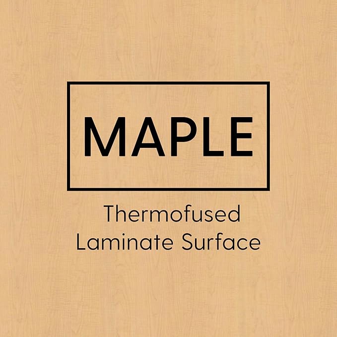 FDP Rectangle Activity School and Classroom Kids Table (24 x 36 inch), Chunky Toddler Leg, Adjustable Height 15-24 inches - Maple Top and Blue Edge