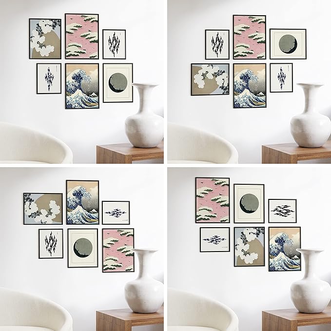 HAUS AND HUES Black Frames for Gallery Wall - Set of 6 Picture Collage Frames for Wall, picture Frame Sets for Wall Collage, Gallery Wall Frame Set (Two 8x10, Two 11x14, Two 12x16 Framed Black)