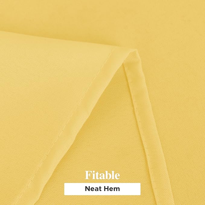 Fitable 6 Pack Yellow Rectangle Table Clothes - 70 x 120 Inch - Wrinkle and Stain Resistant Fabric Tablecloths, Washable Polyester Table Covers for Wedding, Party, Banquet, Formal Events