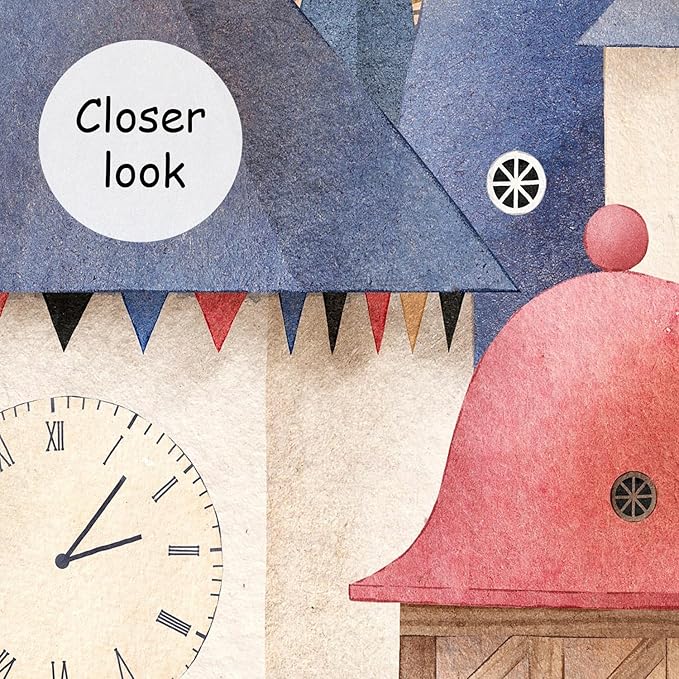 AFZEVEB-Cartoon Watercolor House Nursery Wallpaper Wall murals for Kids Room 136"x96" (Not Peel and Stick)