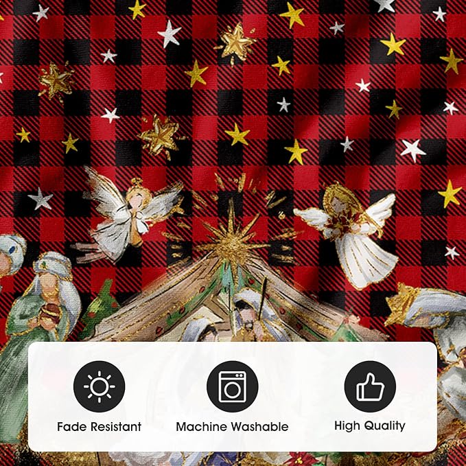 AVOIN colorlife Buffalo Plaid Christmas Tree Skirt 36 Inch, Winter Holiday Tree Decoration