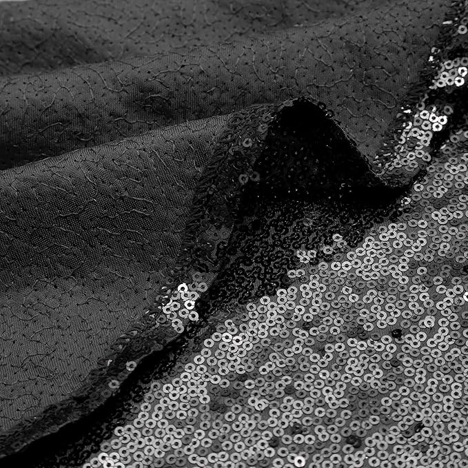 Glitter Black Tree Skirt 36 Inches Small Tree Skirt Sequin Fabric Xmas Tabletop Tree Christmas Halloween Party Ornaments