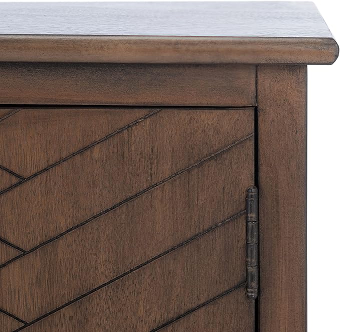 SAFAVIEH Magnolia TV Stand for up to 55" Flatscreen – Brown, 2 Doors with Interior Storage, 2 Open Shelves, Entertainment Media Console (MED5702C)