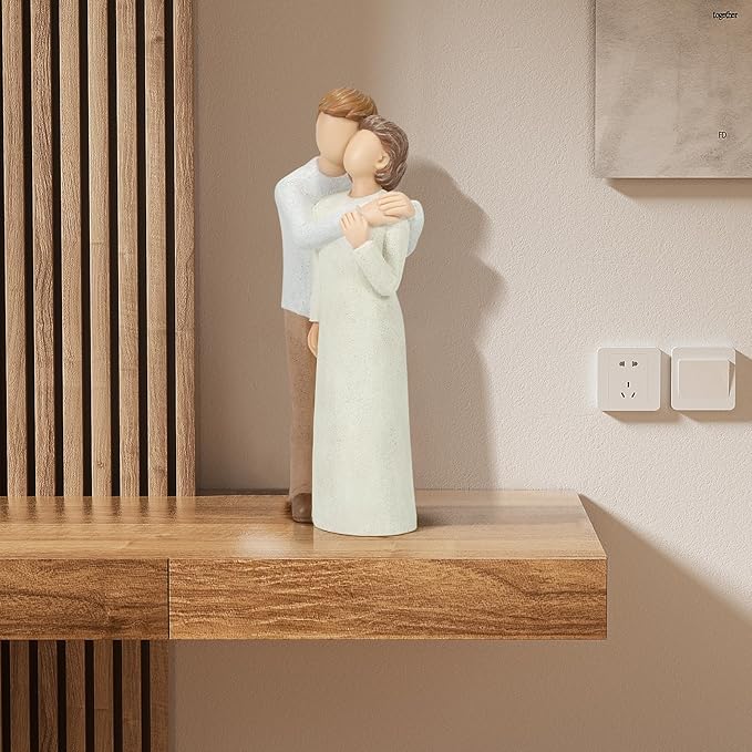 Elderly Mom and Son Figurines, Mother and Adult Son Statues, Love My Mom Gift for Mother’s Day Anniversary Birthday Christmas