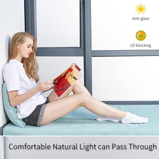 Frosted Glass Window Film with Tools,Reusable Window Privacy Film,Static Clings Window Film Kit for Home Bathroom and Office. (Pure, 23.6Inch×78.7Inch)