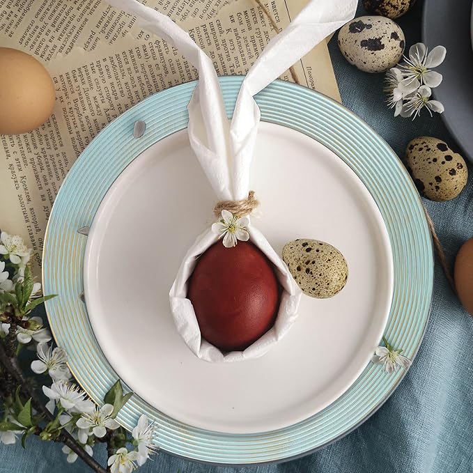 13" Round Charger Plates, 6 pack Ring Pattern Plastic Chargers for Dinner Plates, Vintage Charger Plate Set Bulk Wedding, Turquoise