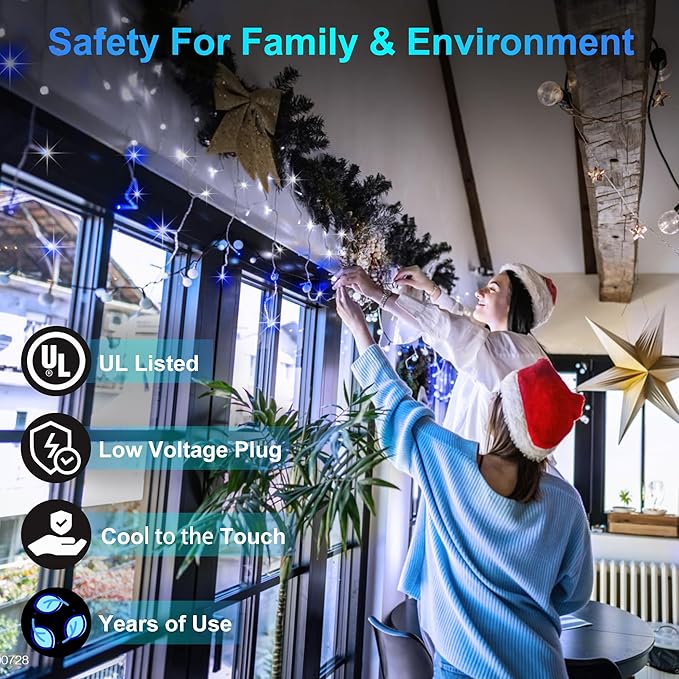 666 LED 66FT Christmas Lights with 148 Drops, 12 Modes Dimmable CoolWhite & Blue Outdoor Hanging Lights with Timer Memory, Waterproof Curtain Lights for Bedroom Yard Indoor Window Roof Fence Wedding