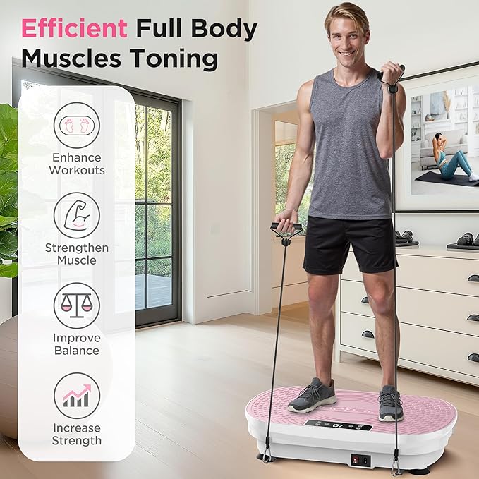 FEIERDUN Vibration Plate Exercise Machine, Vibration Plate for Lymphatic Drainage, Power Plate Vibration Platform for Weight Loss, Toning & Wellness