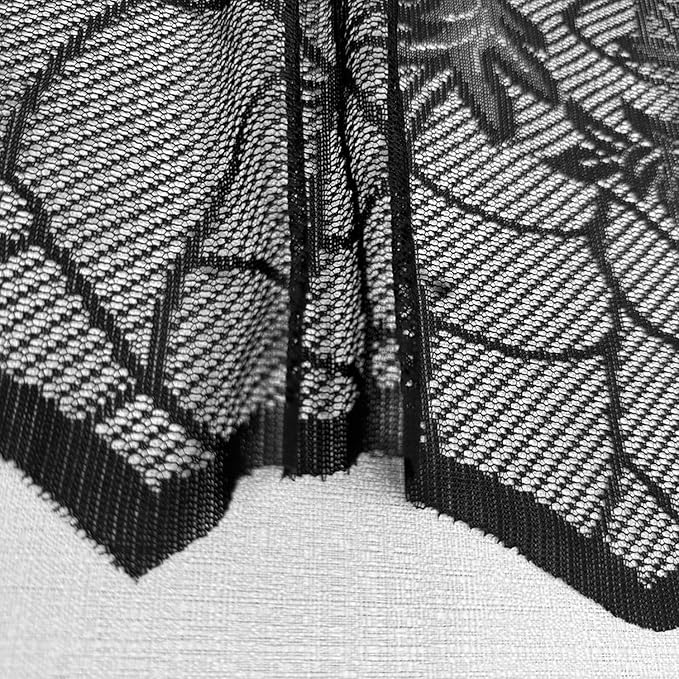 Fall Decorations Table Runner - Black Lace Maple Leaves Table Runners for Autumn Table Decor, 20*75 Inch Halloweens Lace Table Runner for Halloweens Party Home Kitchen Dinner Decoration Indoor