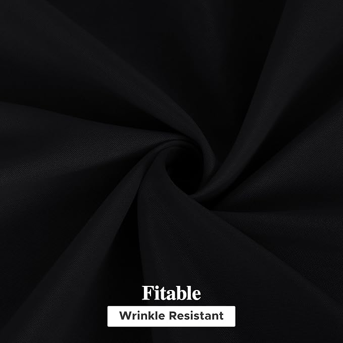 Fitable 6 Pack Black Round Tablecloths - 70 Inches Round - Wrinkle and Stain Resistant Fabric Table Clothes, Washable Polyester Table Covers for Wedding, Party, Banquet, Formal Events