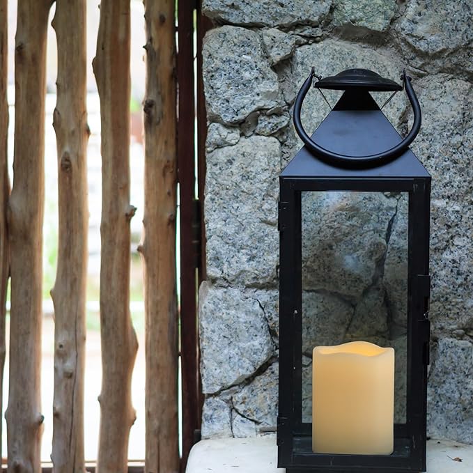 1 Pack 3" x 4" Battery Operated Flameless Candles with Remote and Timer, Outdoor Flickering LED Pillar Flameless Candles for Home Decor, Ivory, Plastic
