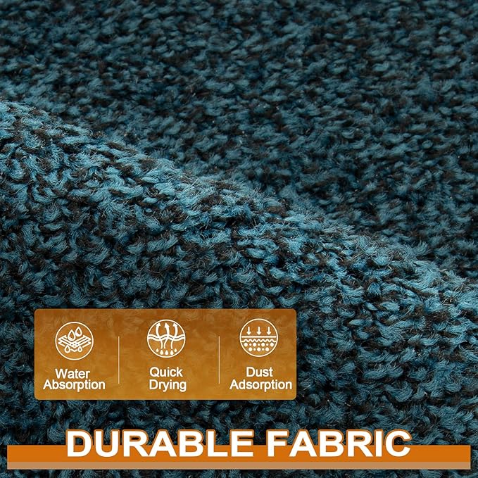 Mibao Front Door Mat, Dirt Trapper Welcome Mat for Outdoor Indoor, Non-Slip Waterproof Doormat, Durable Machine Washable Low Profile Entry Rug for Back Door Outside Patio Porch, 60" x 36", Blue