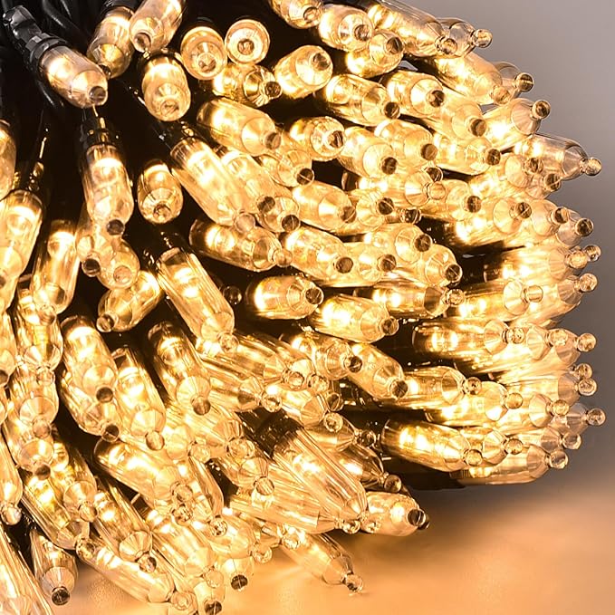 300 LED Warm White Christmas Lights Outdoor Indoor,100ft LED String Light,Green Wire Christmas String Lights Waterproof for Patio Garden Home Decors