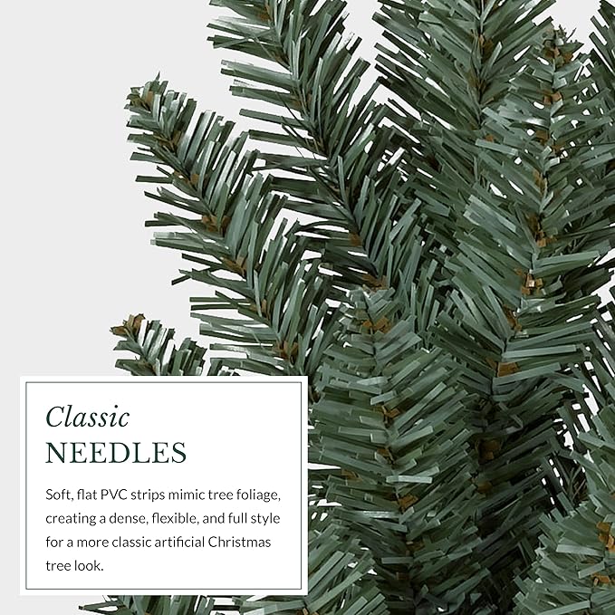 Balsam Hill 7.5 ft Unlit Classic Blue Spruce - Artificial Christmas Tree with 2,960+ Tips, Premium Stand, Storage Bag & Easy Assembly for Indoor Holiday Decorating