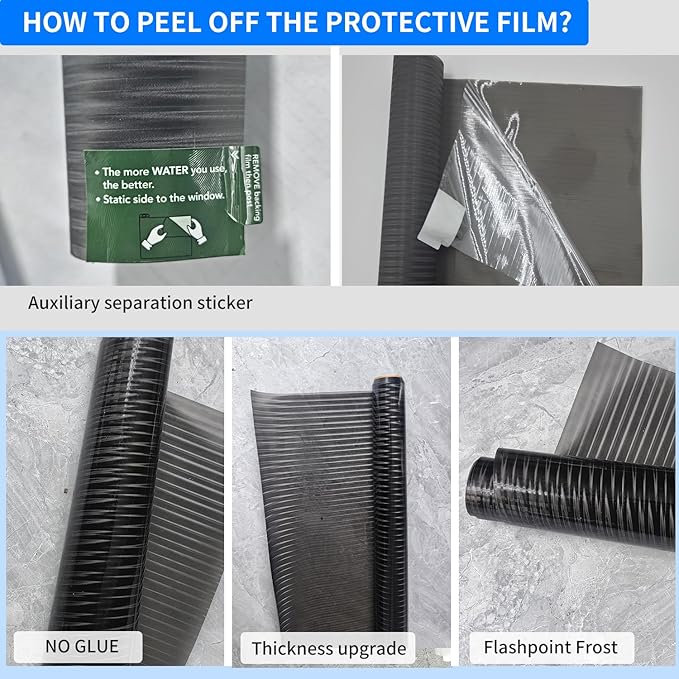 Frosted Glass Window Privacy Film Decorative, Bathroom Privacy Film for Glass Windows Cover, Static Cling, Removable, Reusable, Anti-UV, Anti-Glare, Heat Blocking,Changhong,17.5X78.7Inch