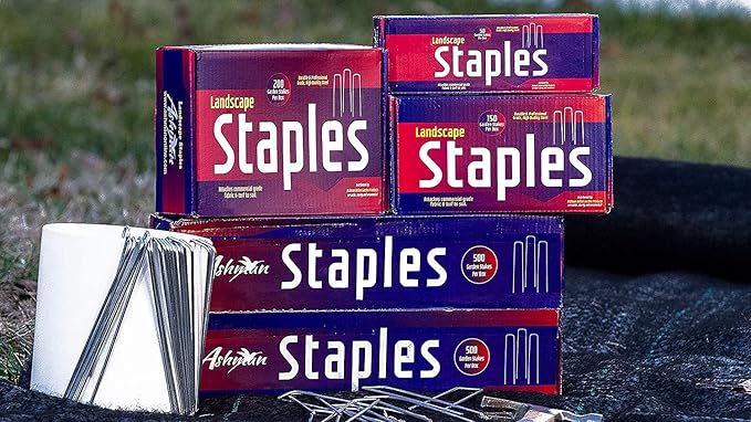 Ashman Garden Landscape SOD Staples and Stakes Pins for Weed Barrier Fabric, Ground Cover, Garden Hose, Lawn Drippers, Drip Irrigation Tubing, 1000 Pack Heavy Duty & Anti Rust
