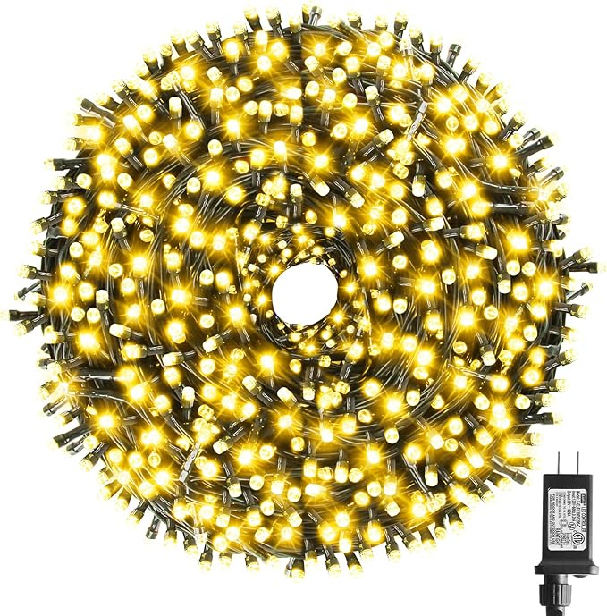 XTF2015 262FT 800 LED Christmas String Lights, Christmas Lights End to End Plug 8 Modes Memory Function with Timer, UL Certified Outdoor Indoor Fairy Light Christma s Tree, Patio, Party (Warm White)