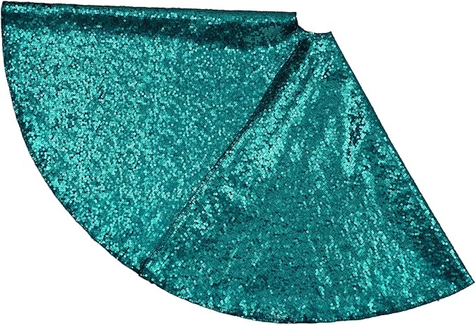 Eternal Beauty Christmas Tree Skirt, 70 Inch Teal Sequin Tree Skirt Small Xmas Tree Skirt for Christmas Tree Decorations