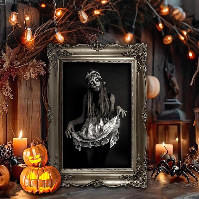 15 Halloween Gothic Mansion Haunted Horror Picture Frames, Waterproof Durable, with 80pcs Self Adhesive Dots, Photo Decorations For Haunted Home Family Castle Masquerade Party 2025 Color