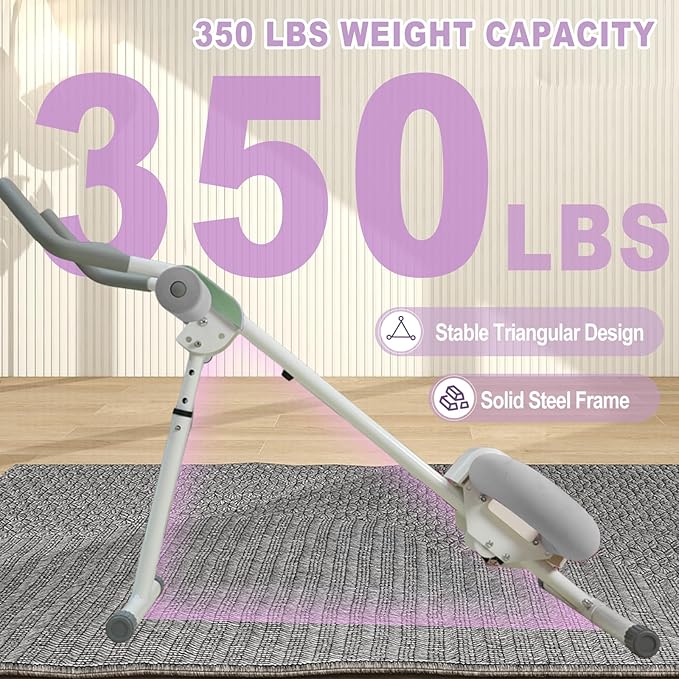 Ab Workout Equipment Abdominal Trainer, Adjustable Ab Machine at Home Gym, Foldable Abdominal Exercise Machine, Core & Ab Trainer Machine for Stomach Workout with LCD Monitor