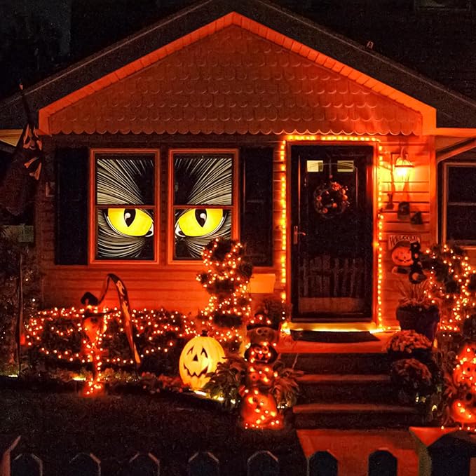 120 LED Orange Halloween Lights, 40 FT Halloween Lights Outdoor Clear Wire with 8 Modes, Plug in Waterproof Orange Fairy String Light for Indoor Christmas Halloween Thanksgiving Decorations