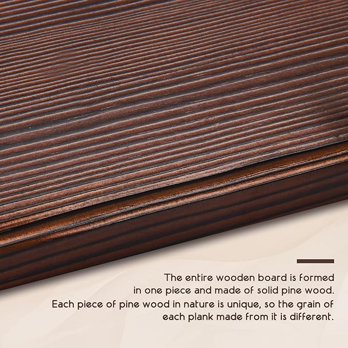 38.6'' Large Coat Rack Wall Mount Coat Hooks Coat Hanger with 10 Metal Black Triple- Hooks Brown Pine Real Wood Plank Hat Rack for Wall Hooks for Hanging Coat Hat Jacket