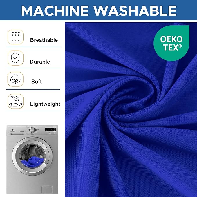 Fitted Tablecloth for 8 Foot Rectangle-2 Pack Royal Blue Elastic Outdoor Picnic Table Cover-Spandex Stretch Folding Table Cloths 8ft for Camping Dining Room Patio Kitchen Banquet Party