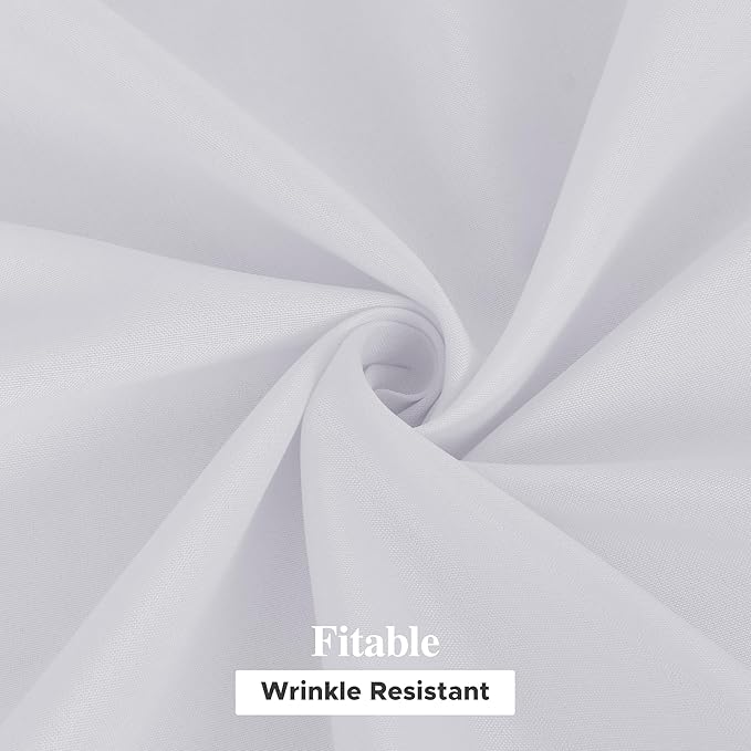 Fitable 6 Pack White Rectangle Table Clothes - 90 x 132 Inch - Wrinkle and Stain Resistant Fabric Tablecloths, Washable Polyester Table Covers for Wedding, Party, Banquet, Formal Events