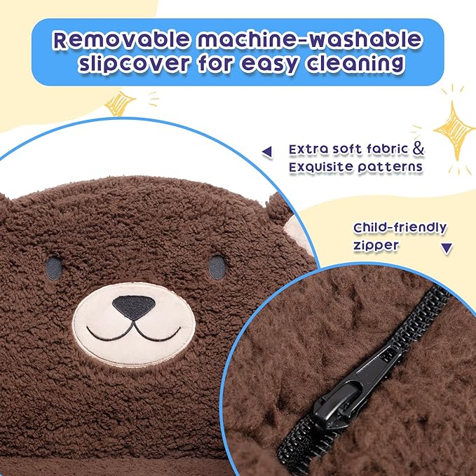 ALIMORDEN Animal Series Kid's Chair, Ultra-Soft Comfy Foam Filled Toddler Sofa Chair, Cute Animal-Shaped Design Toddler Couch, Lightweight Birthday for Baby Boys & Girls (Chocolate Bear)