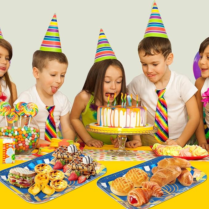 gisgfim 2Pcs Happy Hanukkah Serving Trays with Handles 16 x 11 Inch Large Melamine Tray Rectangular Jewish Chanukah Serving Platter Menorah Blue White Tray Melamine Dishes for Serving Dinner Dessert