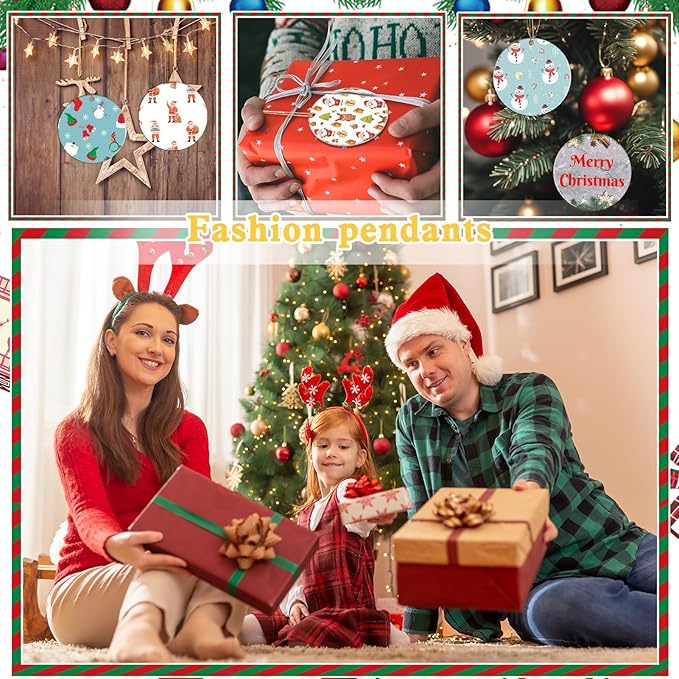 30 Pcs Sublimation Ceramic Ornaments Blank Double-Sided 3 inch Round Sublimation Ornament Blanks for Heat Press Printing Crafting DIY Personalized Christmas Home Decor