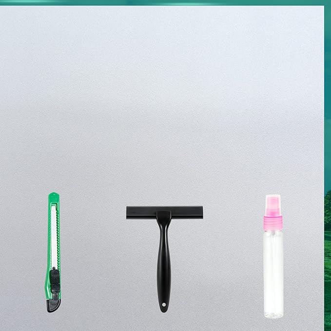 Frosted Glass Window Film with Tools,Reusable Window Privacy Film,Static Clings Window Film Kit for Home Bathroom and Office. (Pure, 29.6Inch×78.7Inch)