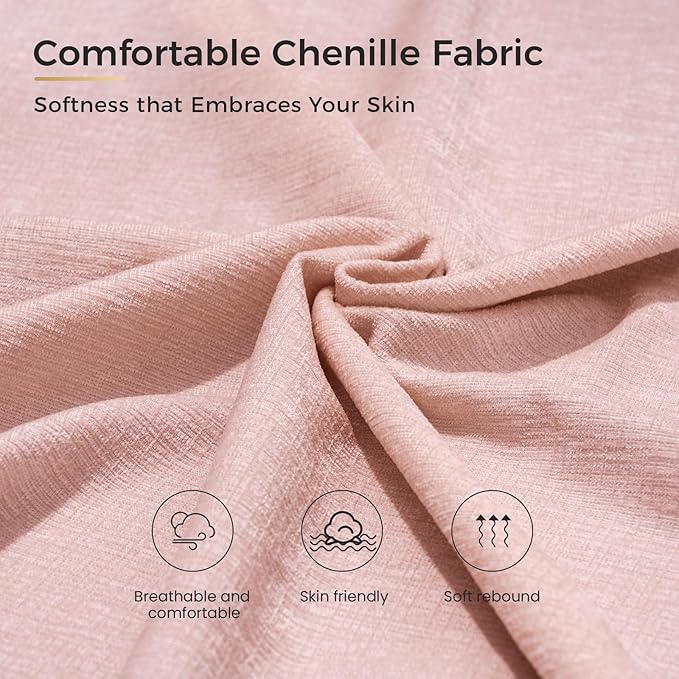 3 in 1 Convertible Sleeper Sofa Bed, Pull Out Couch Bed with Adjustable Backrest, Chenille Loveseat Couches with Side Pocket for Living Room, Bedroom (Pink)