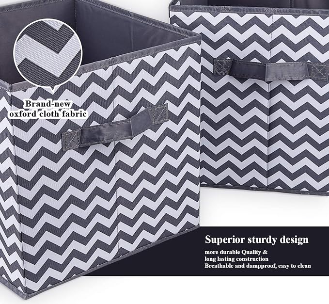 storage box Oxford fabric set of 4, foldable storage box fabric box in cube shape 30x30x30 cm for closet, clothes, books, cosmetics, toys