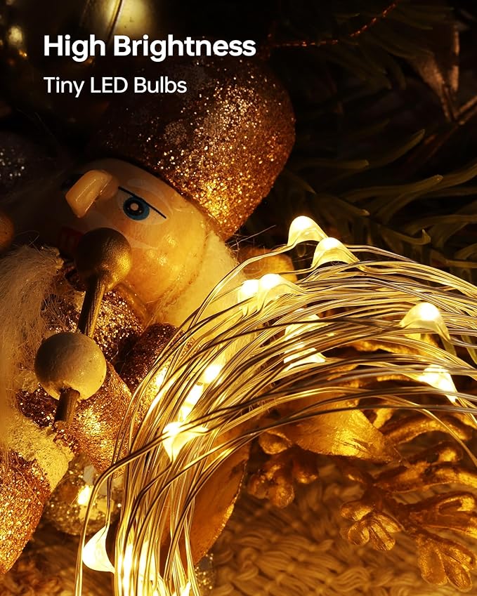 12 Pack Fairy Lights Battery Operated - 7ft 20 LED Twinkle Lights Copper Wire Mini String Lights Firefly Lights for Mason Jars DIY Crafts Christmas Wedding Party Centerpiece Table Decor, Warm White