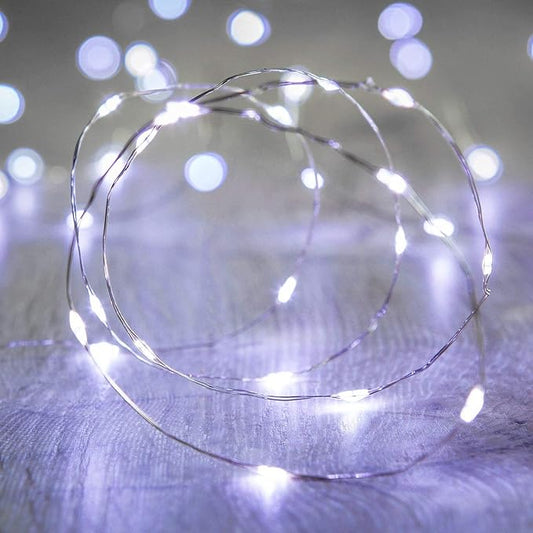 ANJAYLIA 10Ft/3M 30 LED Battery Operated Starry Fairy Lights String Lights for Party Home Wedding Festival Decoration, White