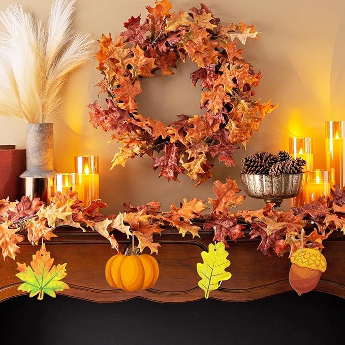 36PCS Wooden Fall Ornaments to Paint Thanksgiving Decorations, 6 Styles DIY Blank Autumn Unfinished Wood Maple Leaves Turkey Pumpkin Halloween Cutouts Ornament for Crafts Birthday Party Gifts Hanging