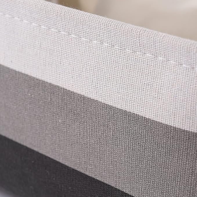 TcaFmac Small Fabric Storage Baskets for Organizing [6 Pack] Closet Storage Bin Foldable Storage Baskets for Shelf Canvas Storage Bins Decorative Basket with Handles(Gradient Gray,12" L×8" W×5" H)