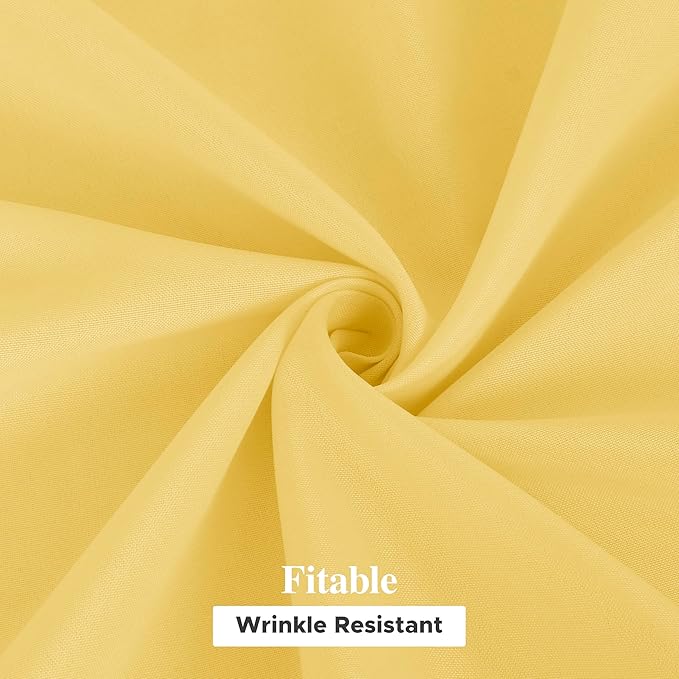 Fitable 6 Pack Yellow Rectangle Table Clothes - 70 x 120 Inch - Wrinkle and Stain Resistant Fabric Tablecloths, Washable Polyester Table Covers for Wedding, Party, Banquet, Formal Events