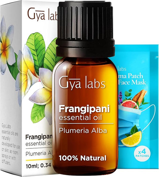 Gya Labs Frangipani Essential Oil for Diffuser - 0.34 Fl Oz - 100% Pure Natural Frangipani Oil for Skin, Face, Aromatherapy & Candle Making Scent