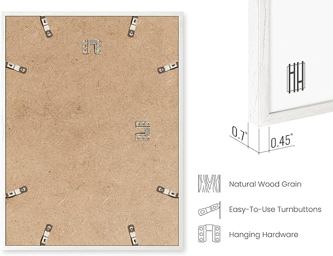 HAUS AND HUES 8.5 x 11 Picture Frame Set of 9 - Certificate Frames 8.5 X 11, 8.5x11 Picture Frame 8.5x11 Frame Natural Wood Frame (White Oak)