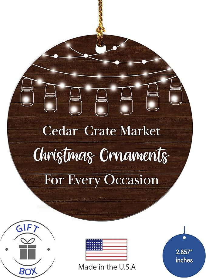 1st Retired Christmas Ceramic Christmas Tree Ornament Collectible Holiday Keepsake 2.875" Round Ornament in Decorative Gift Box with Bow- Perfect Retirement Gifts for Women or Men!