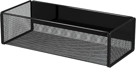 Magnetic Basket Organizer Holder for Fridge Magnetic Storage Bin Box Containers for Refrigerator Whiteboard Classroom (Large, Black)