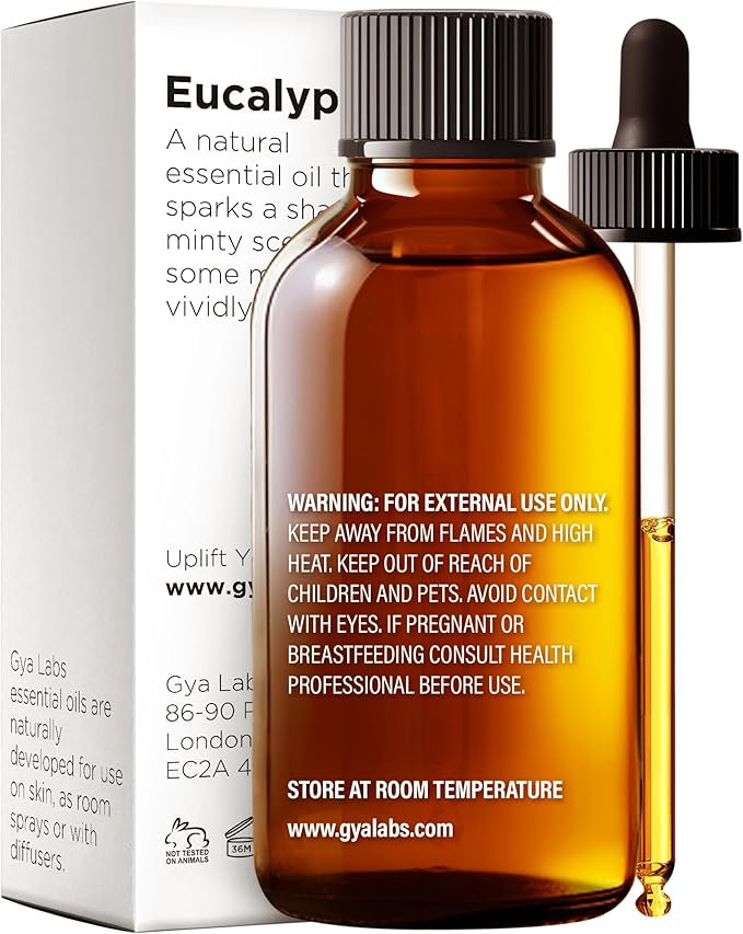 Gya Labs Eucalyptus Essential Oil for Diffuser - Huge 4 Fl Oz - 100% Pure Natural Eucalyptus Oil for Skin, Humidifier, Aromatherapy & Candle Making Scent